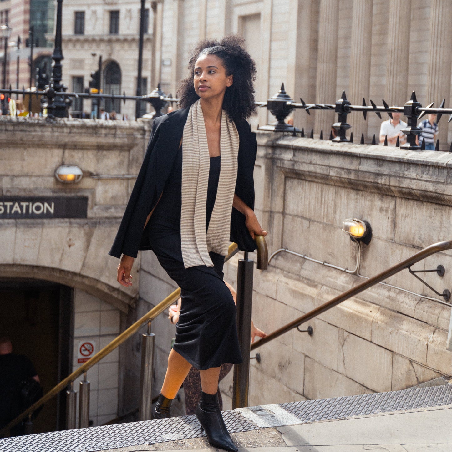 Natural Brown & Cream - Cashmere Scarf