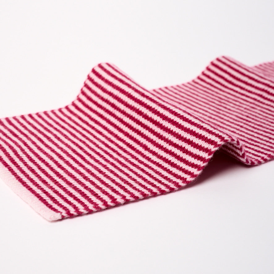 Red & Soft Petal Pink - Cashmere Scarf