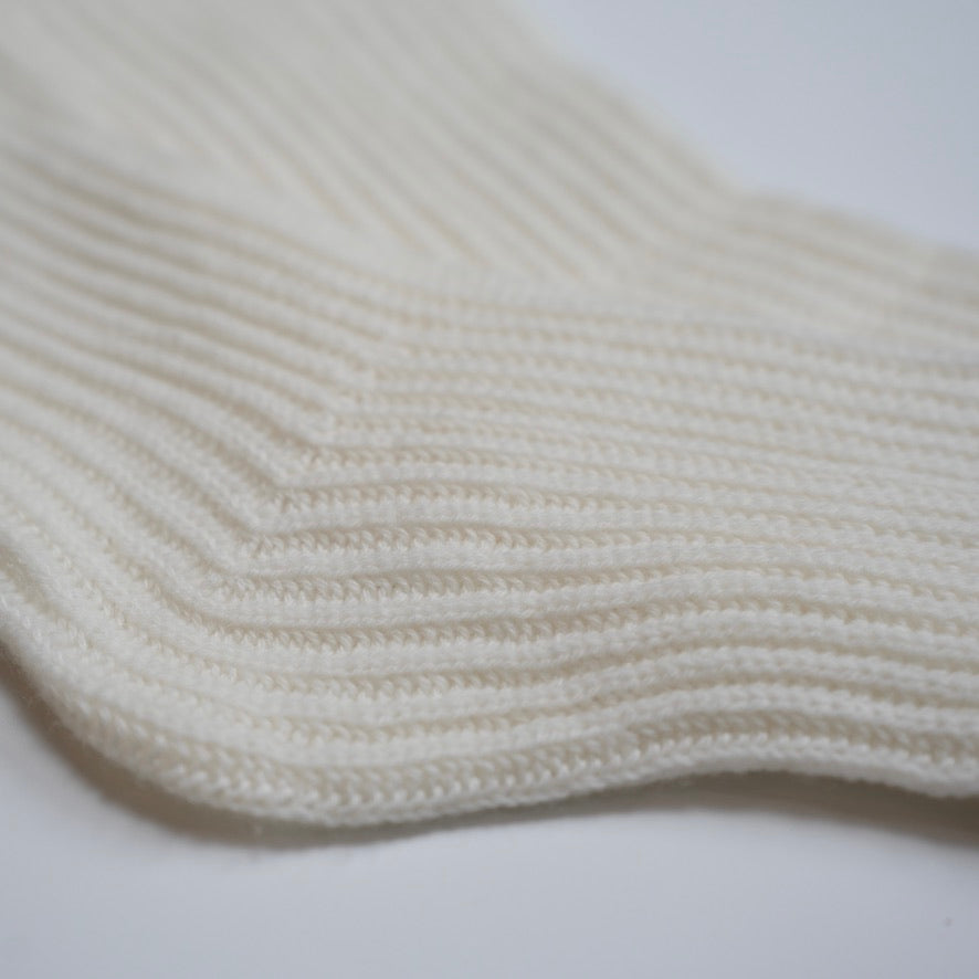 Women's Cream Long Ribbed Socks