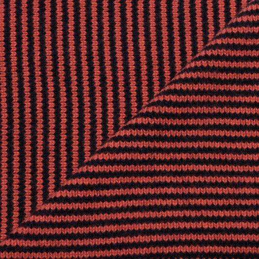 Bright Orange Coral & Black Limited Edition Cashmere Scarf