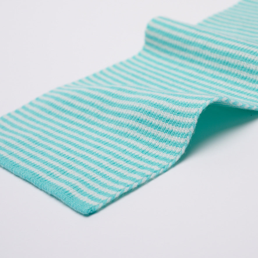 Aqua & White - Cashmere Scarf