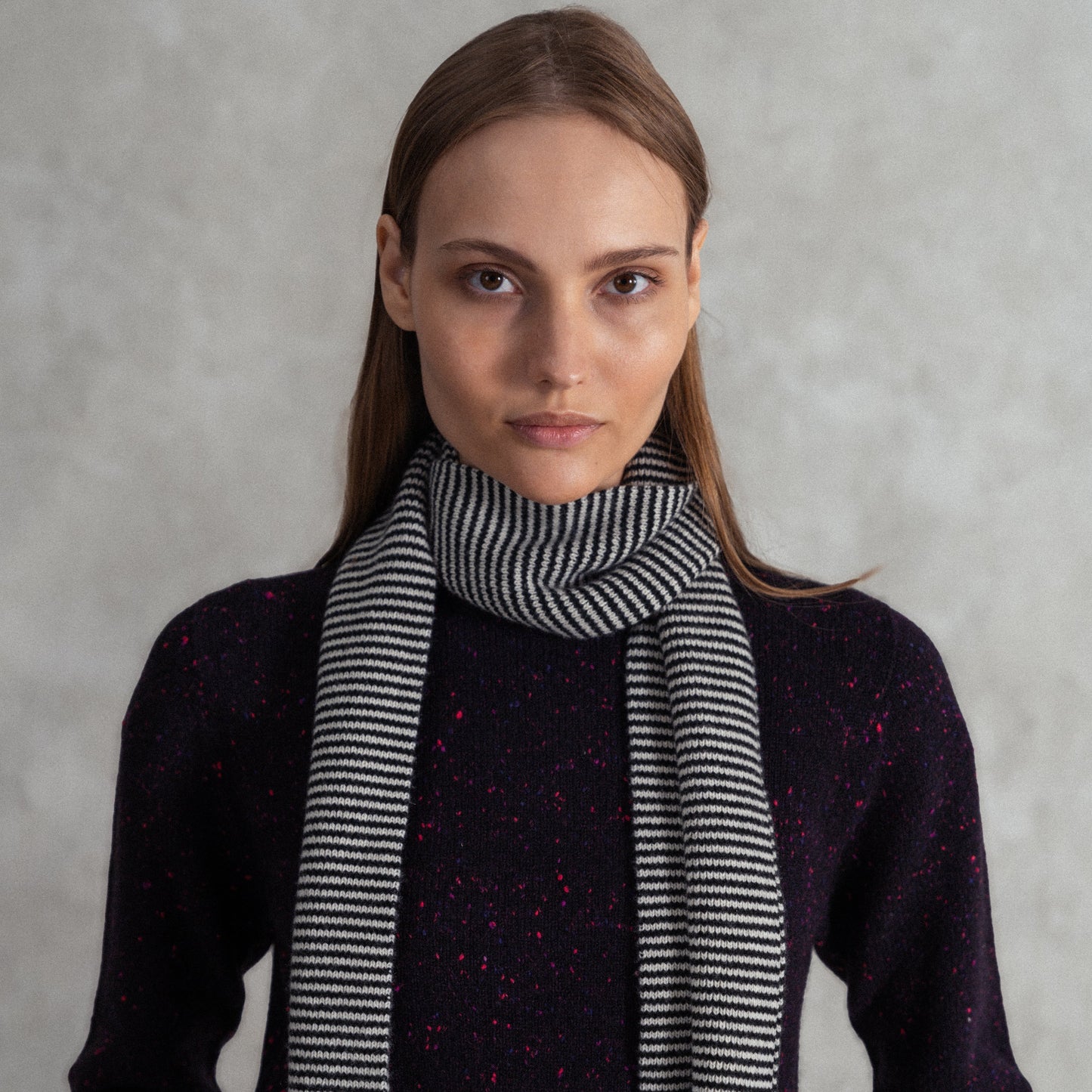 Panda Hugs - Black & White Cashmere Scarf