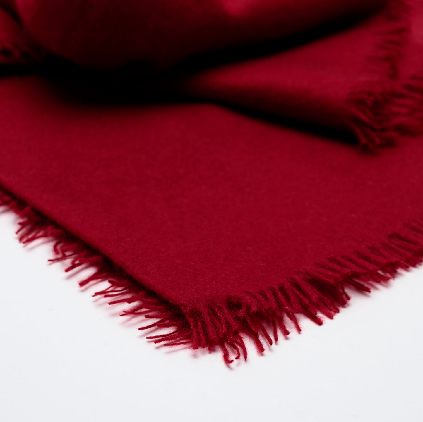 Handwoven Fine Felted Cashmere Shawl - Claret