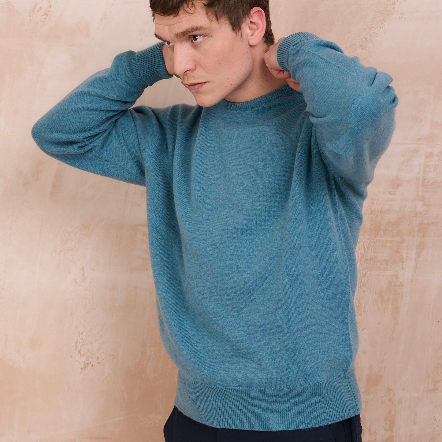 Luxury Classic 4 Ply Crew Neck Jumper - Yacht Green