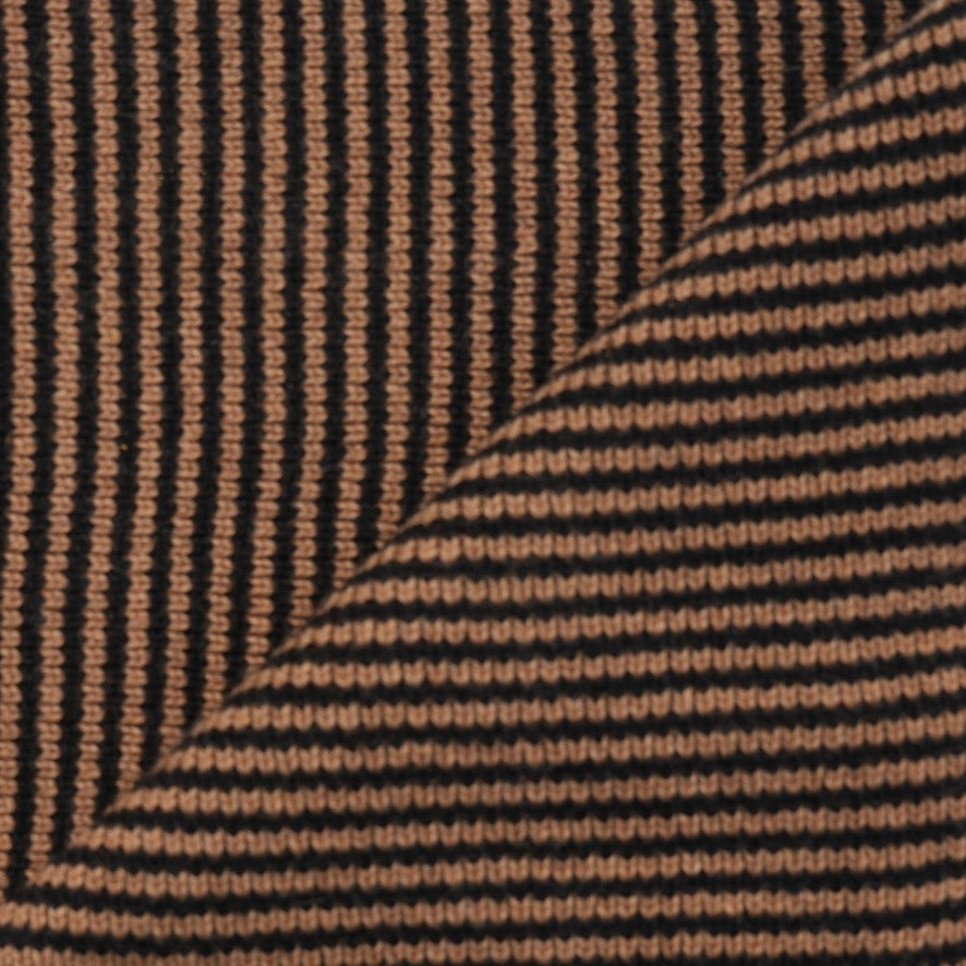 Toffee & Black Striped Cashmere Scarf