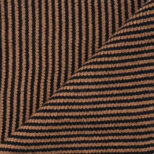 Toffee & Black Striped Cashmere Scarf