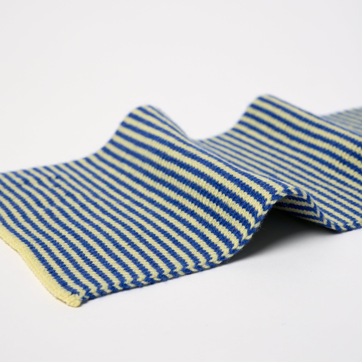 Indigo Blue & Soft Lemon - Cashmere Scarf