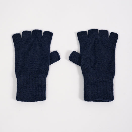 Unisex Navy Fingerless Gloves