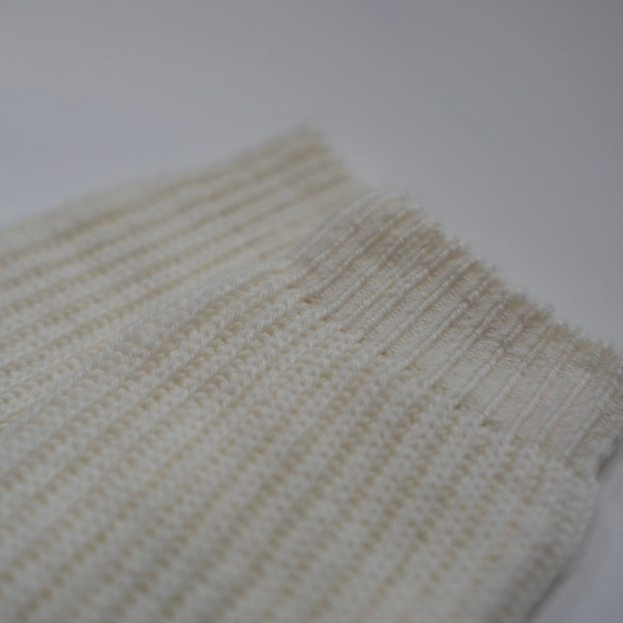 Women's Cream Long Ribbed Socks