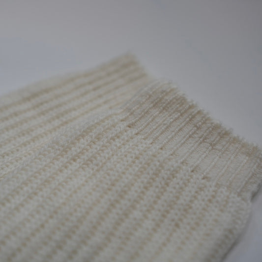 Women's Cream Long Ribbed Socks