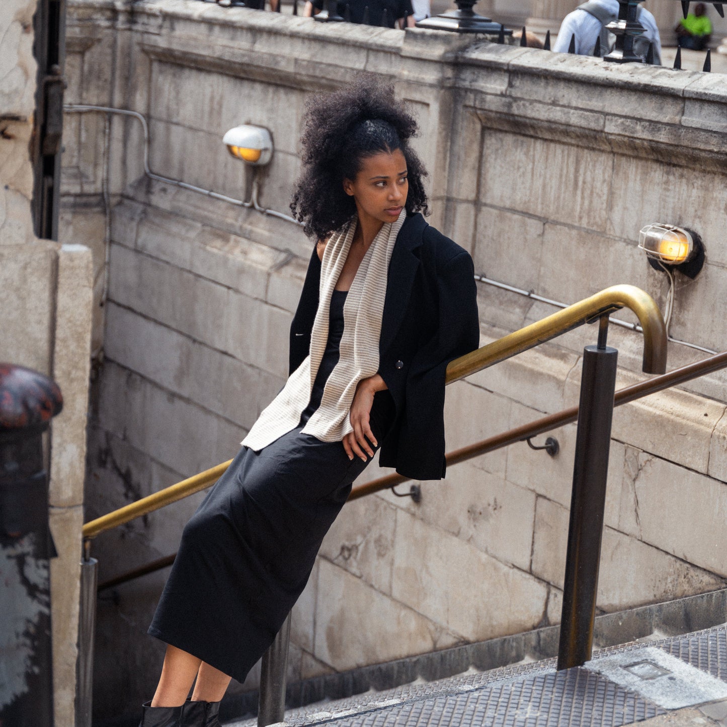 Natural Brown & Cream - Cashmere Scarf