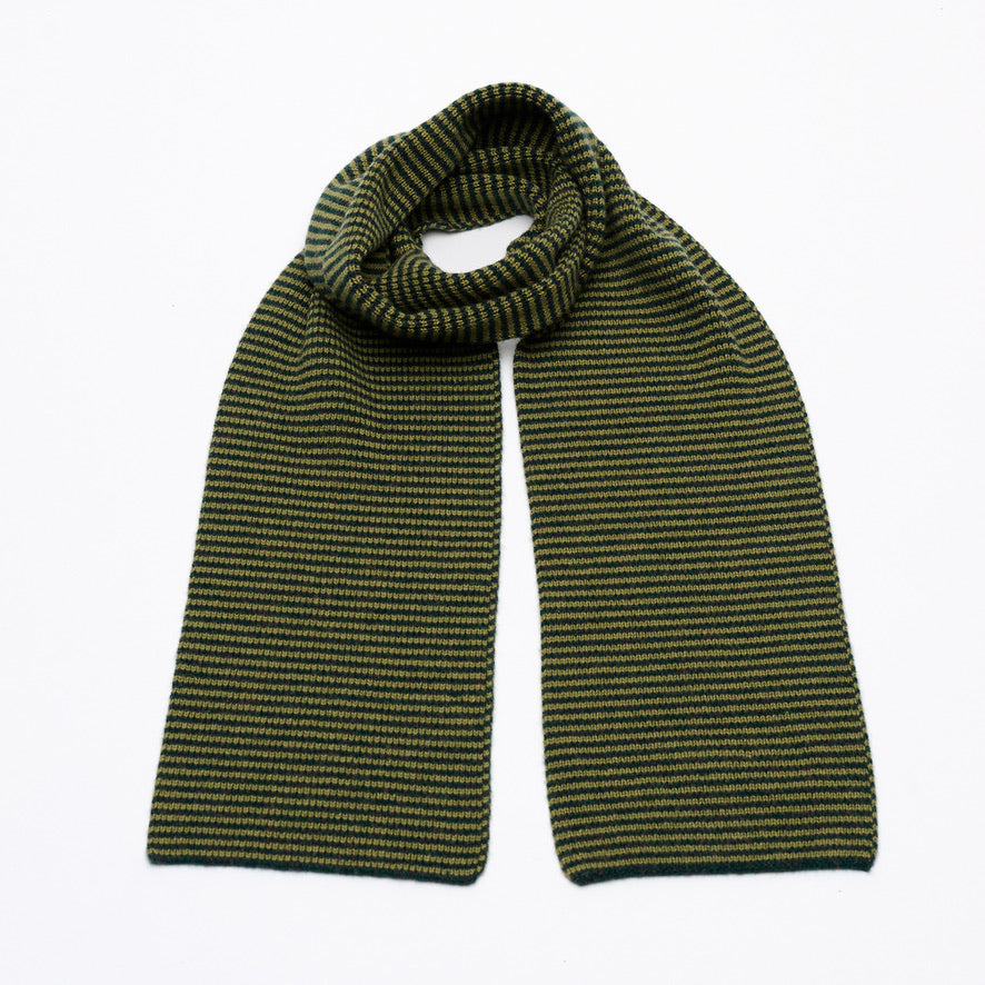 Olive Green & Dark Green Marl Limited Edition Cashmere Scarf