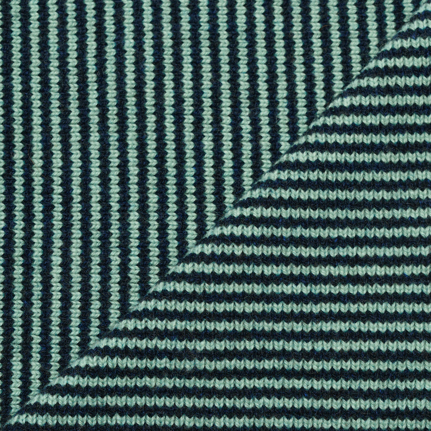 Mint Green & Navy Limited Edition Cashmere Scarf