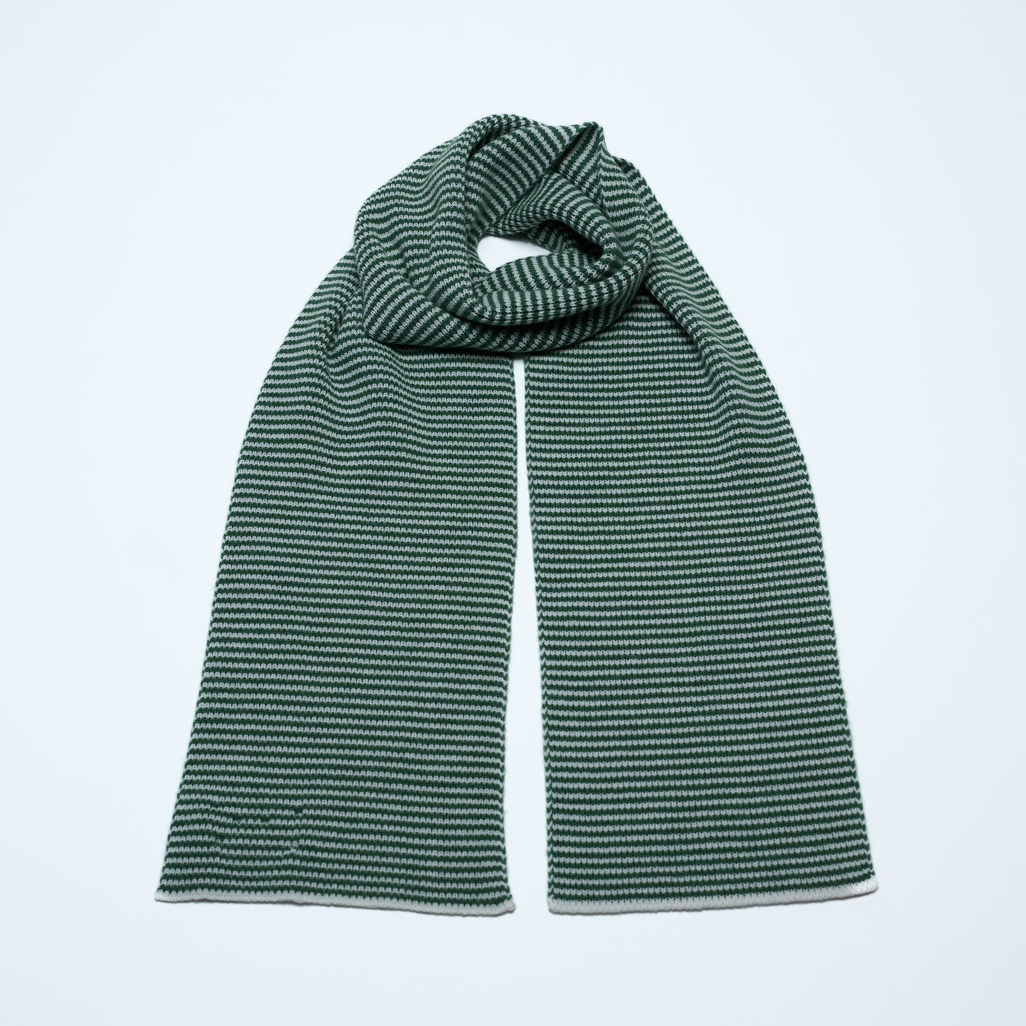Fern Green & White - Cashmere Scarf