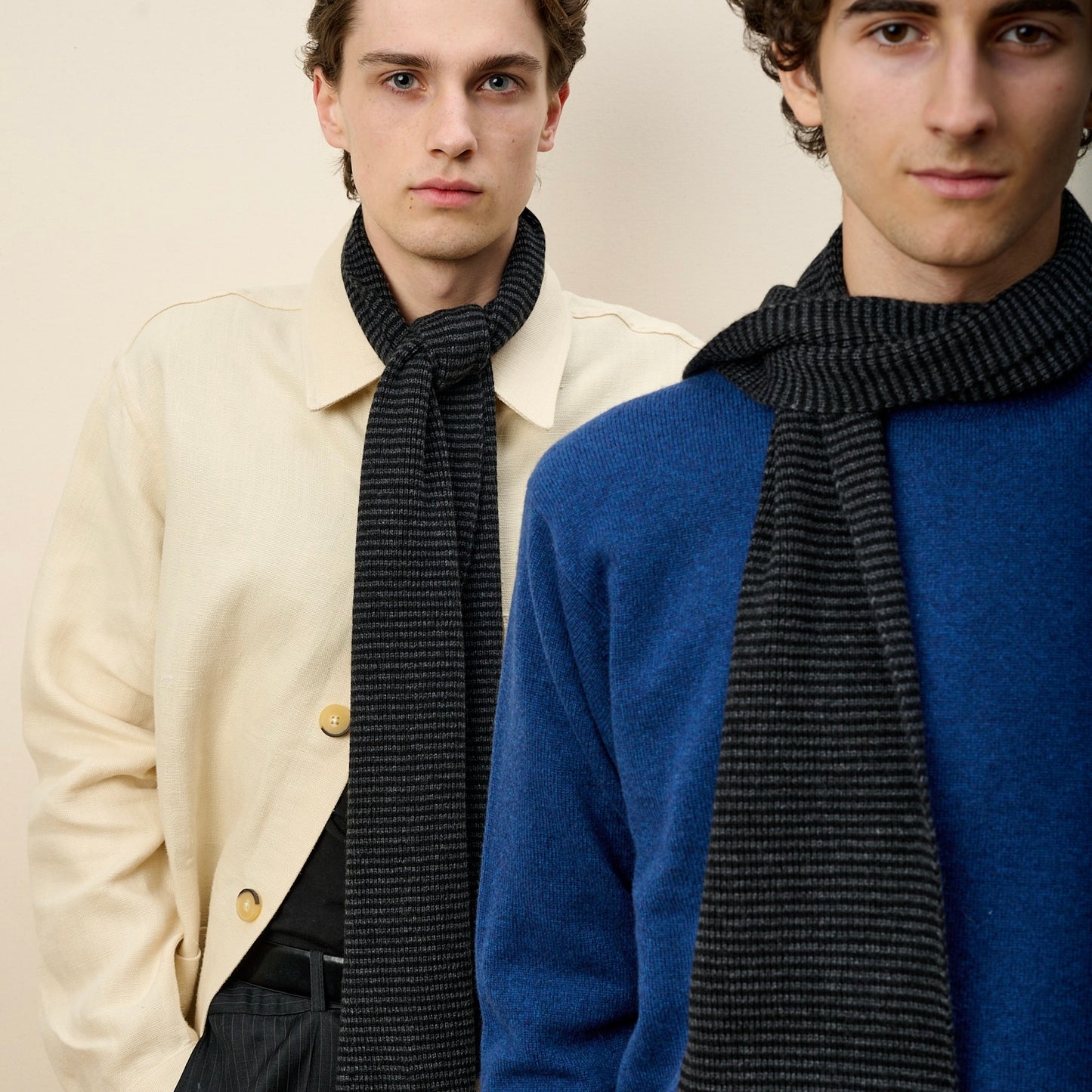 Black & Charcoal - Cashmere Scarf