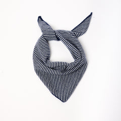Navy & Light Grey Striped Bandana Scarf