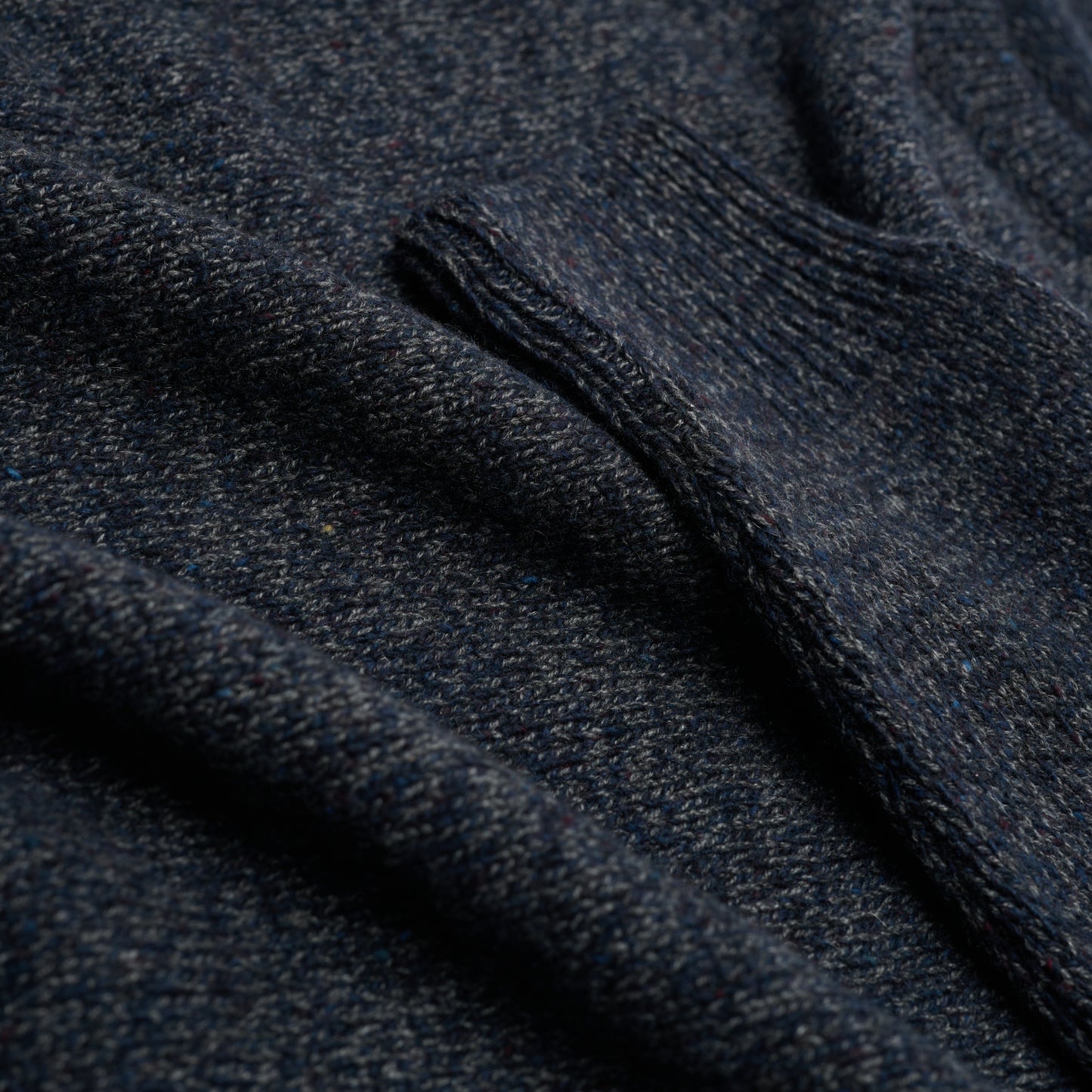Donegal 4 ply Cashmere Crew Neck Jumper  - Dark Navy Marl