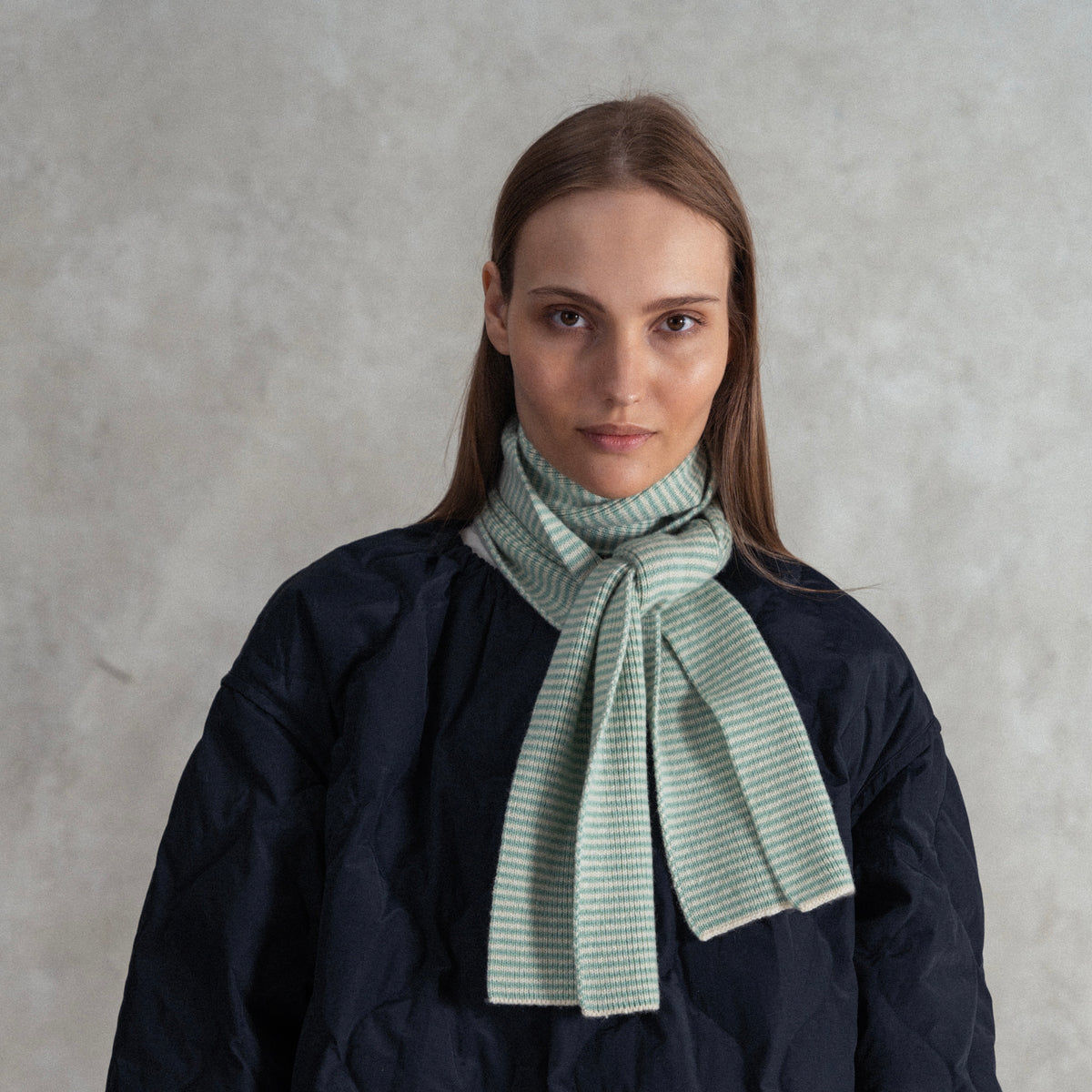 Mint Green & Cream Limited Edition Cashmere Scarf