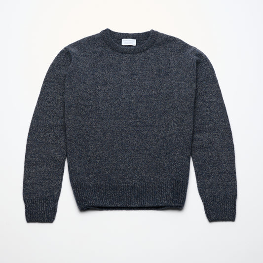 Donegal 4 ply Cashmere Crew Neck Jumper  - Dark Navy Marl