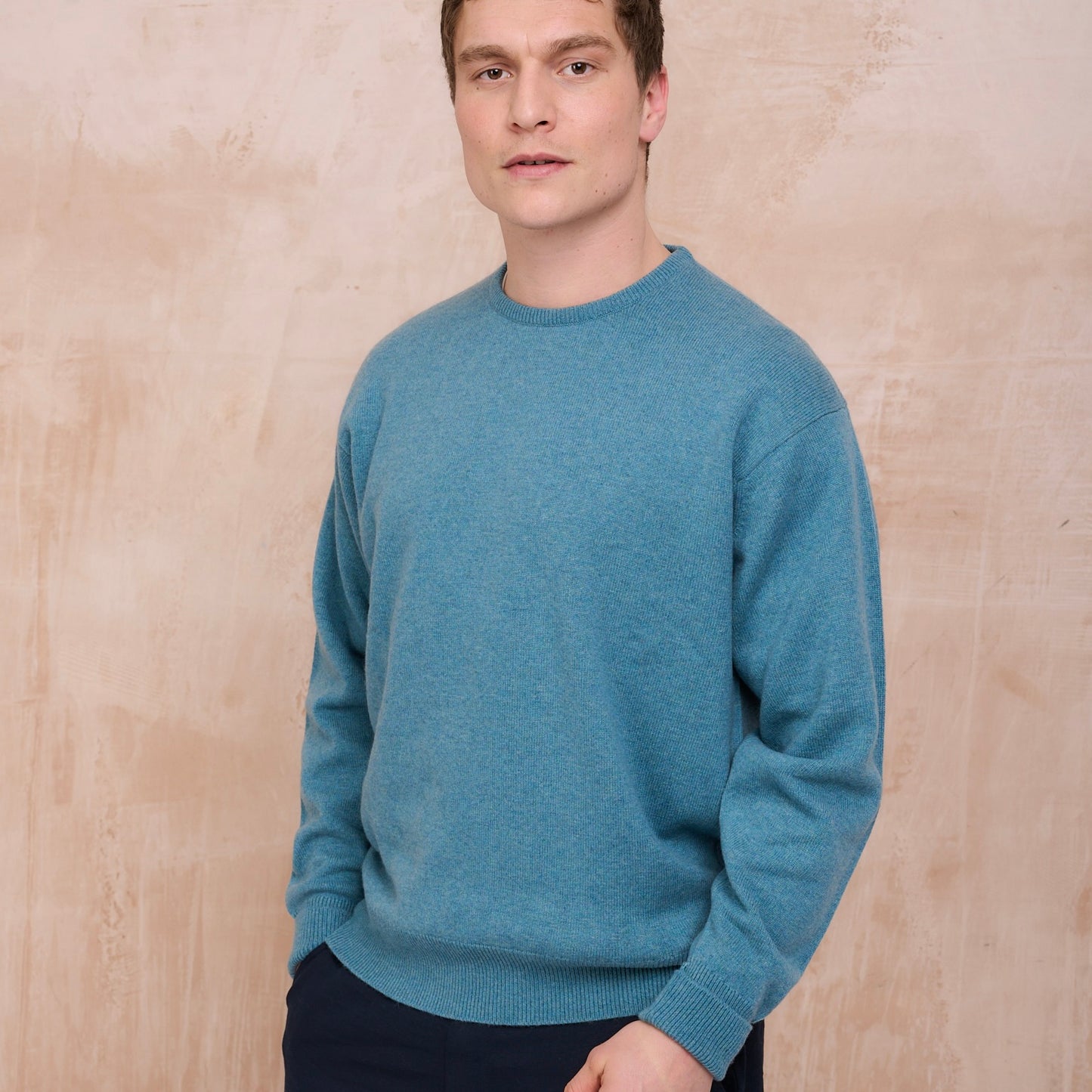 Luxury Classic 4 Ply Crew Neck Jumper - Yacht Green