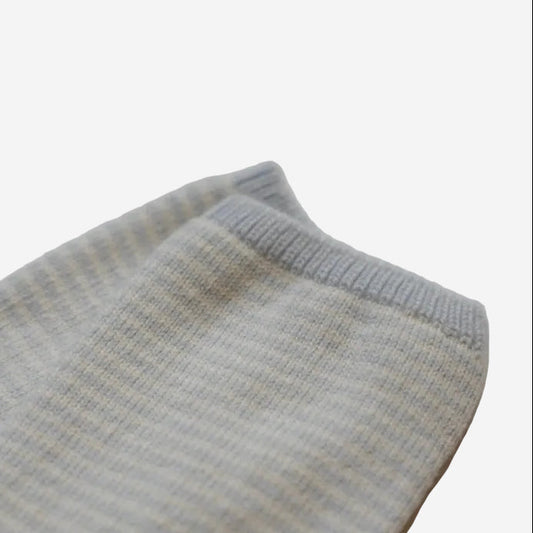 Women's Striped Blue & White Cashmere Socks