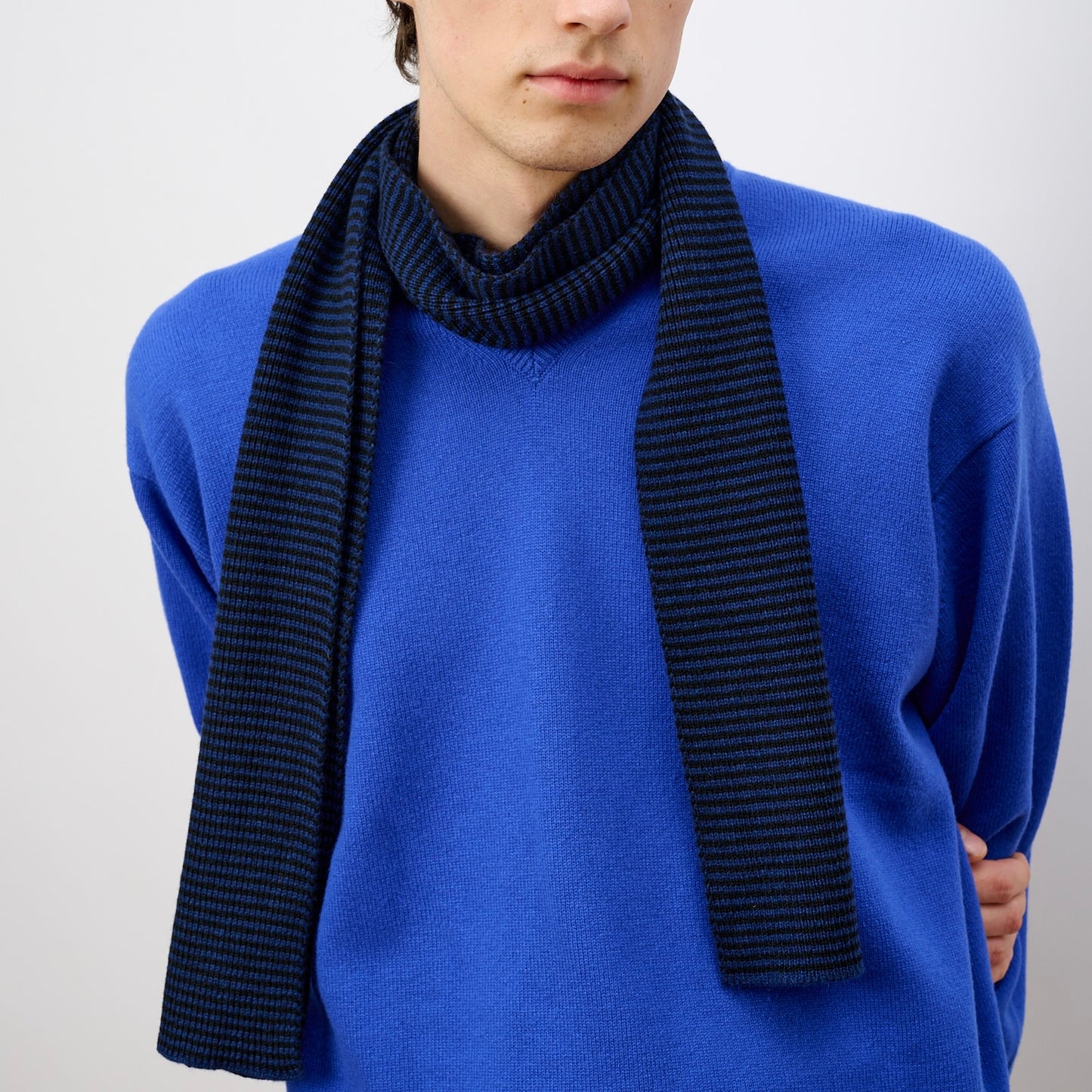 Navy Blue & Black - Cashmere Scarf