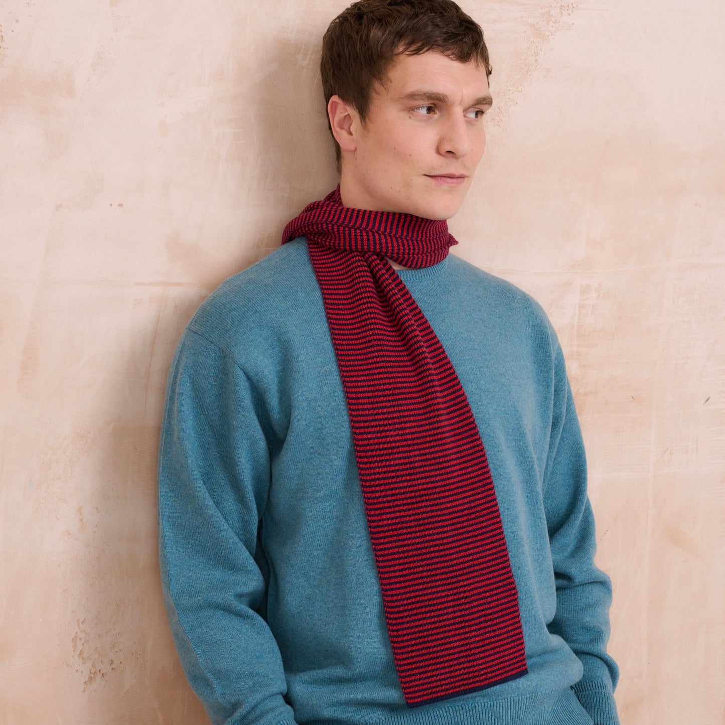 Red & Navy - Cashmere Scarf