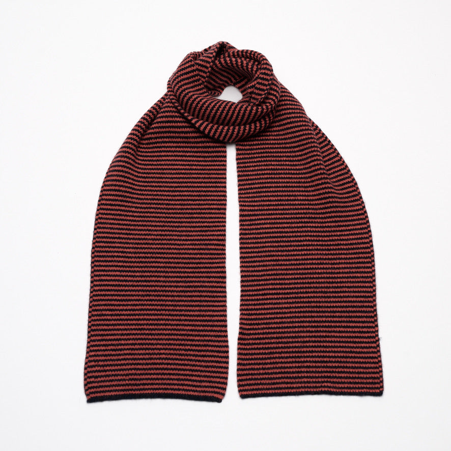 Bright Orange Coral & Black Limited Edition Cashmere Scarf