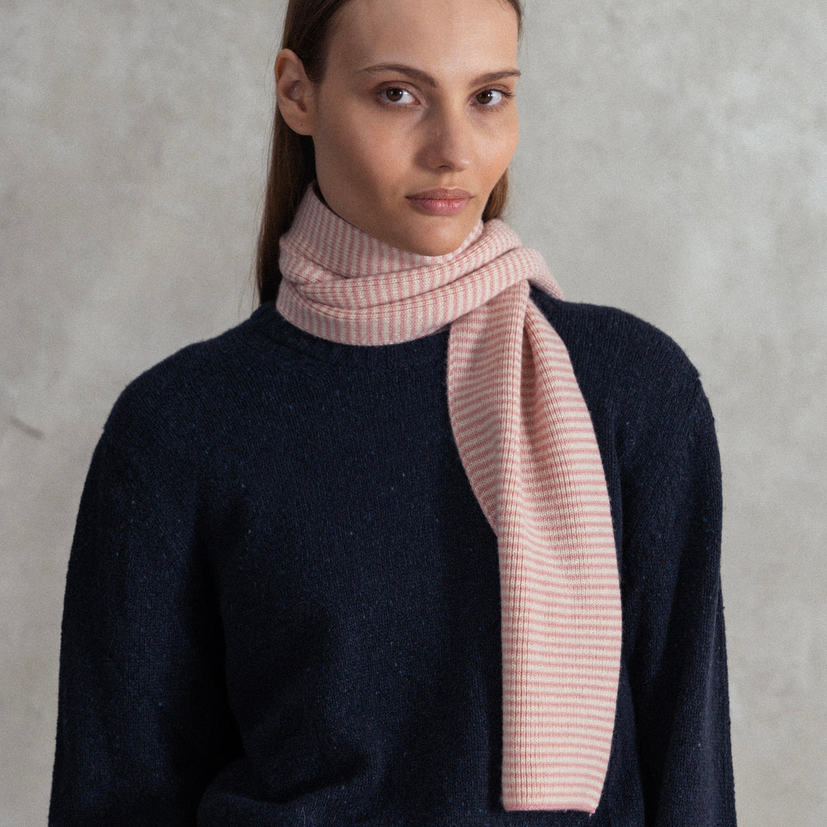 Soft Pink & Cream Limited Edition Cashmere Scarf