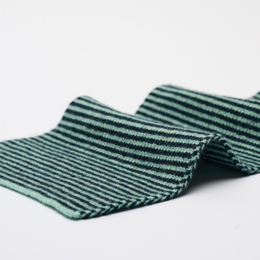 Mint Green & Navy Limited Edition Cashmere Scarf