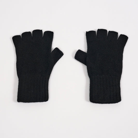 Unisex Black Fingerless Gloves