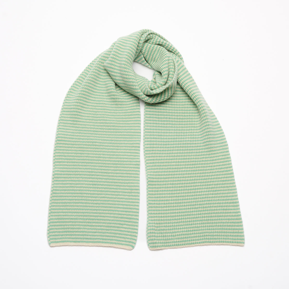 Mint Green & Cream Limited Edition Cashmere Scarf