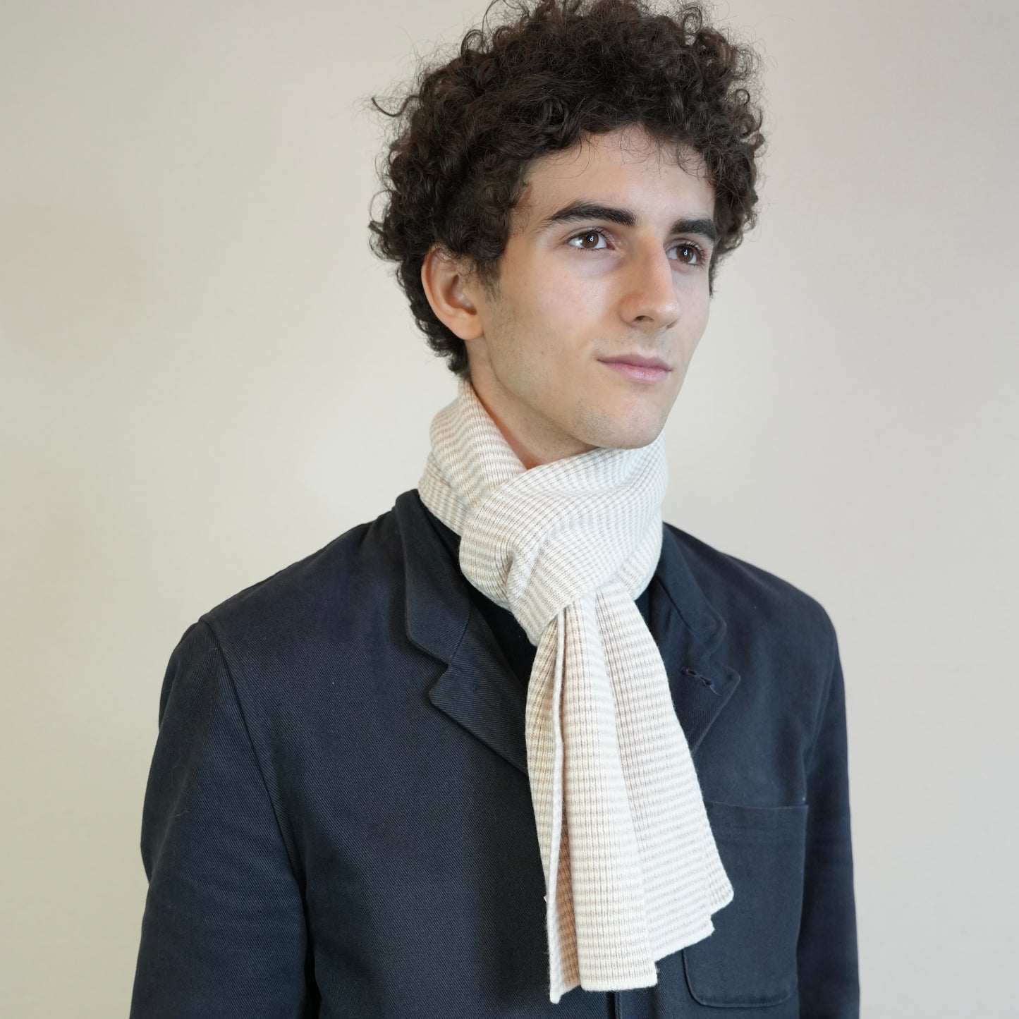 Cappuccino & White - Cashmere Scarf