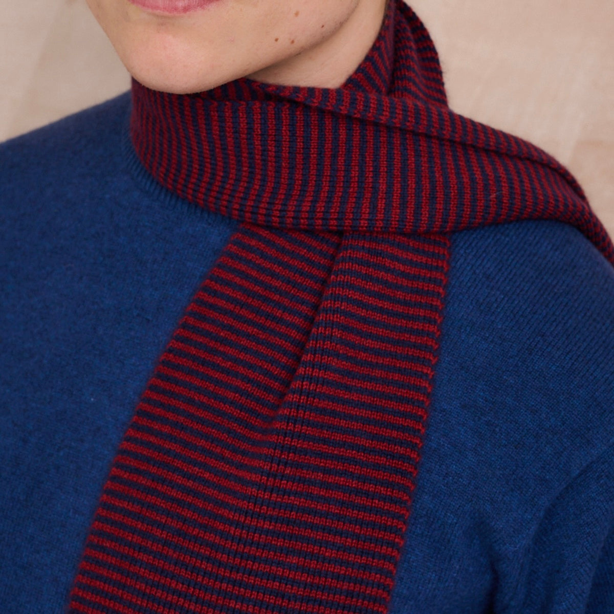 Claret & Navy - Cashmere Scarf