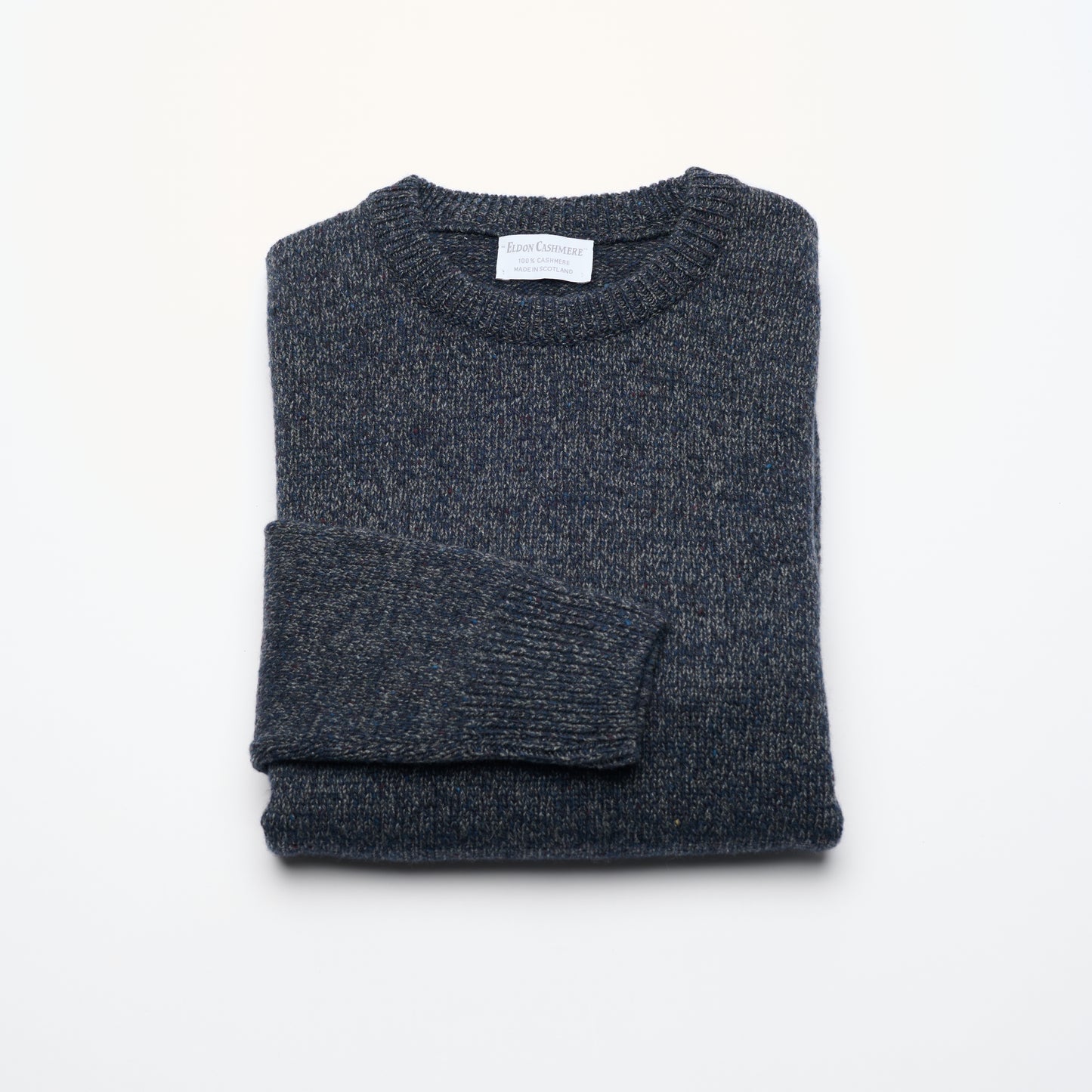Donegal 4 ply Cashmere Crew Neck Jumper  - Dark Navy Marl