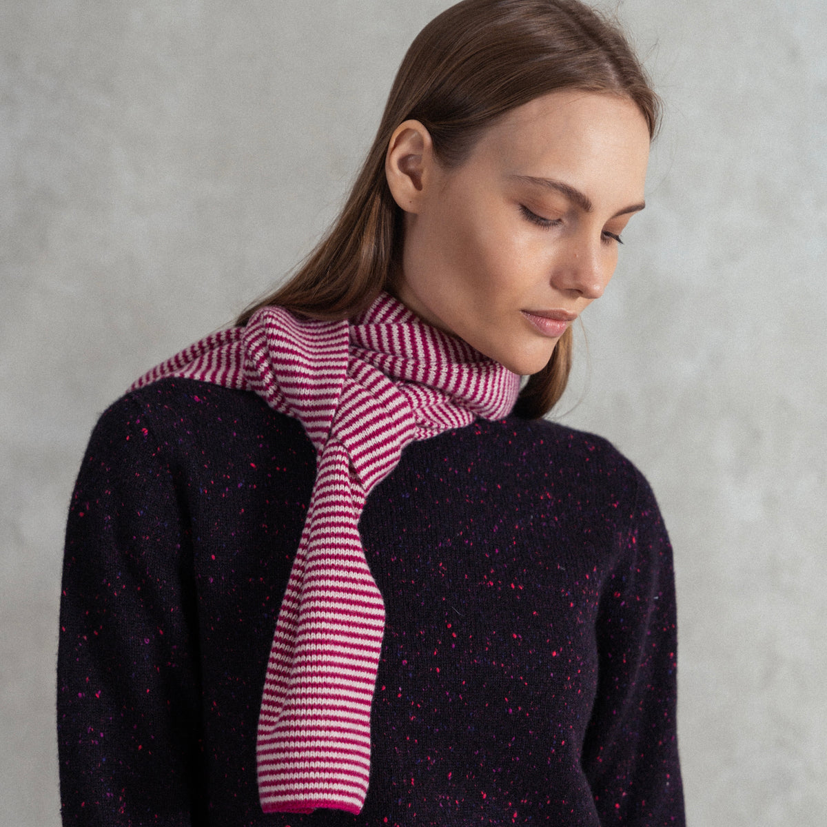 Magenta & White Limited Edition Cashmere Scarf