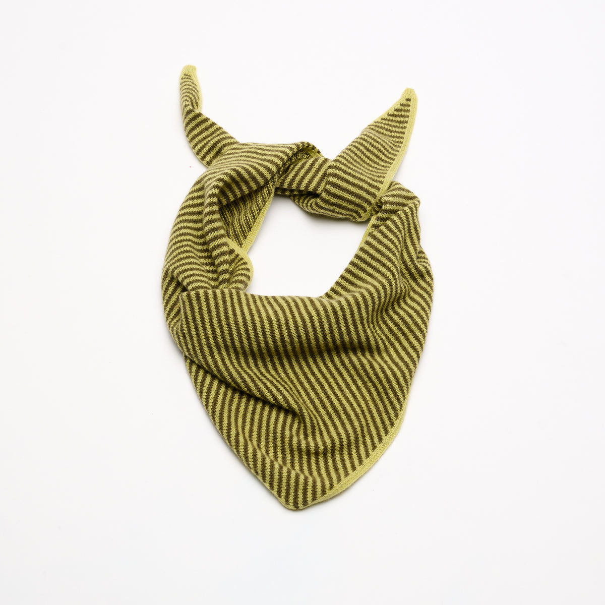 Olive Green & Pale Sage Striped Bandana Scarf