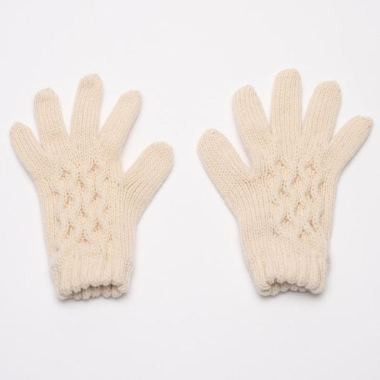 Women's Cream Cable Gloves