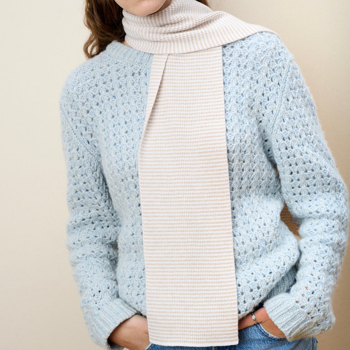 Cappuccino & White - Cashmere Scarf