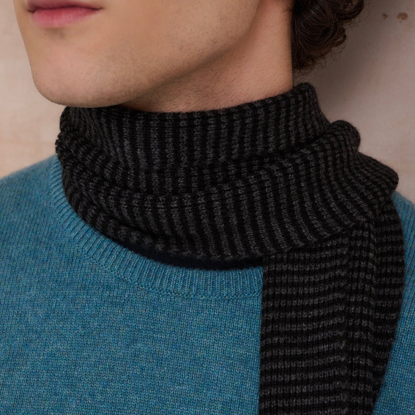 Black & Charcoal - Cashmere Scarf