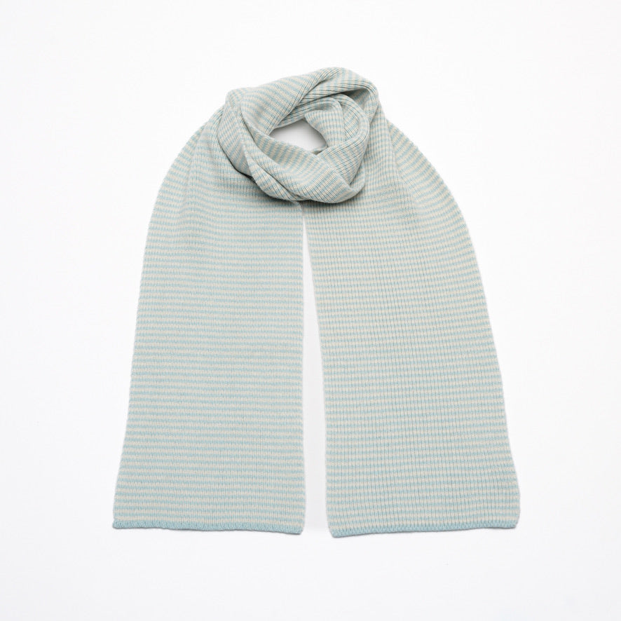 Soft Blue & Cream Limited Edition Cashmere Scarf
