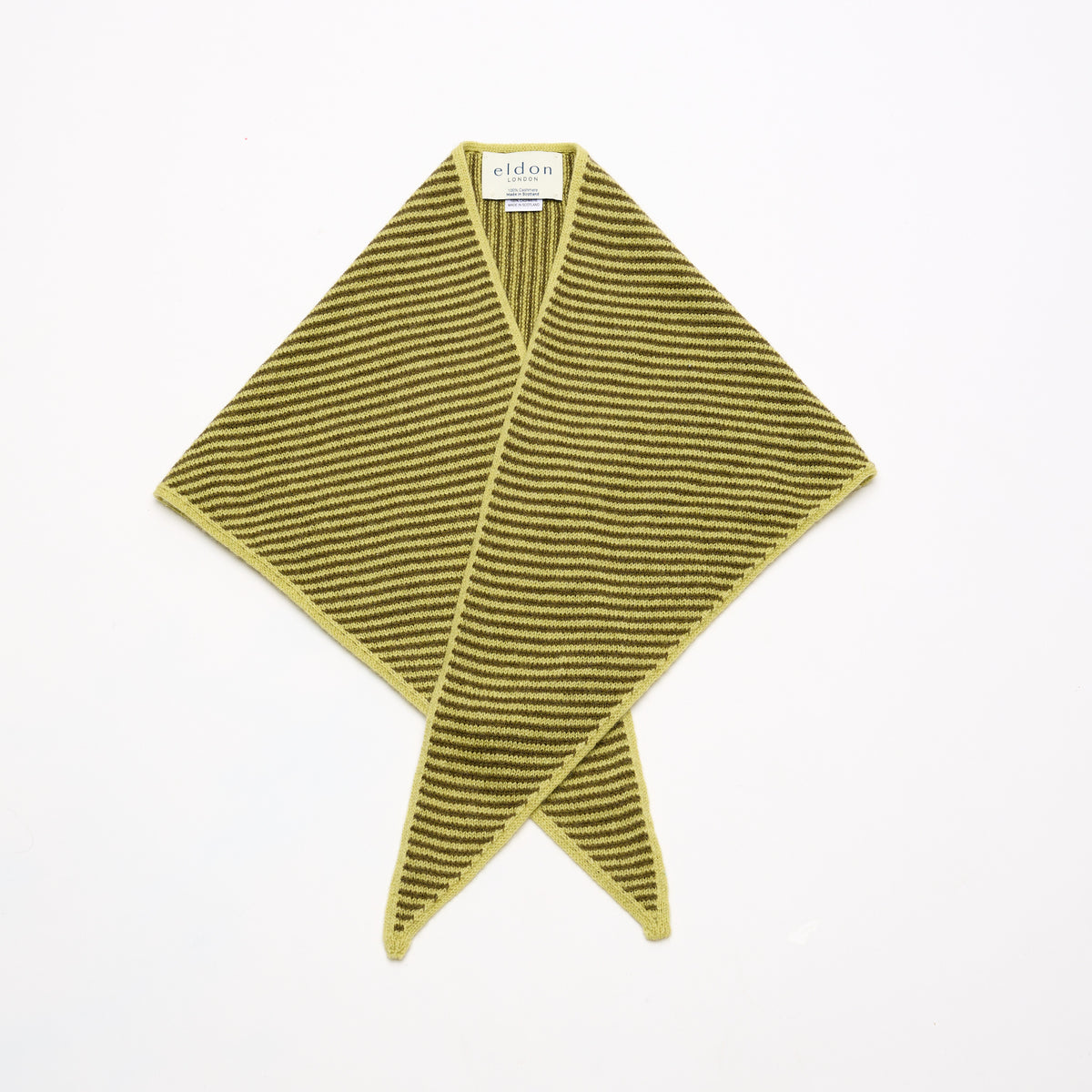 Olive Green & Pale Sage Striped Bandana Scarf