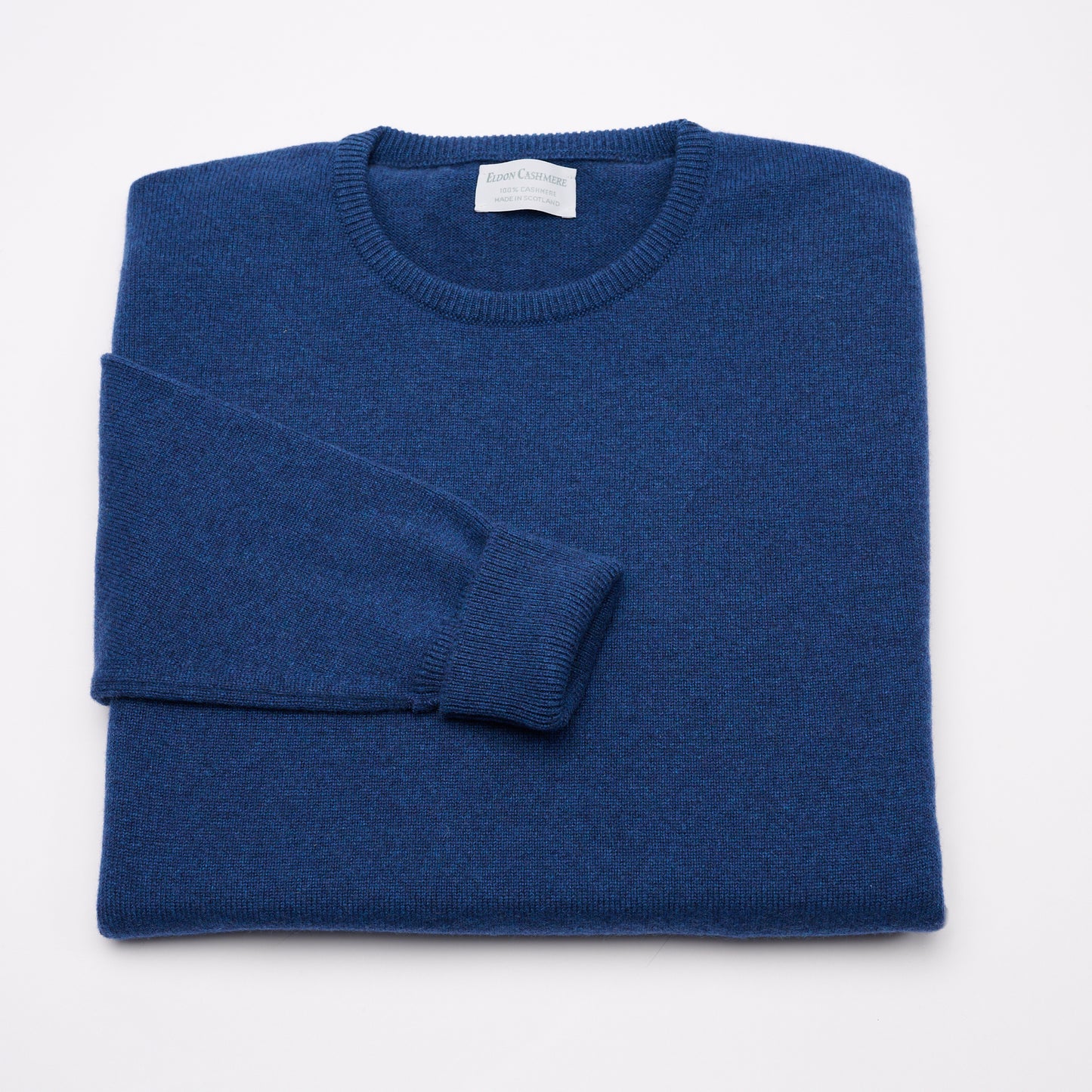 Luxury Classic 4 Ply Crew Neck Jumper - Coby Blue