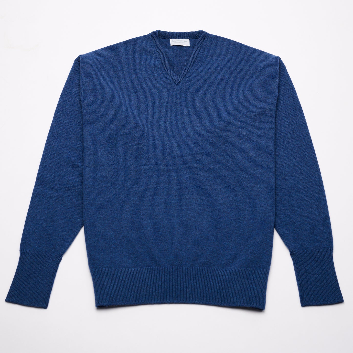 Luxury Classic 4 Ply V Neck Jumper - Coby Blue