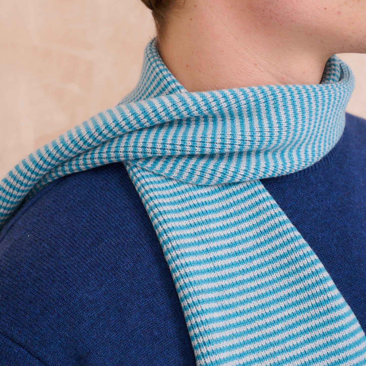 Titanic - Ocean Blue & Light Grey Cashmere Scarf