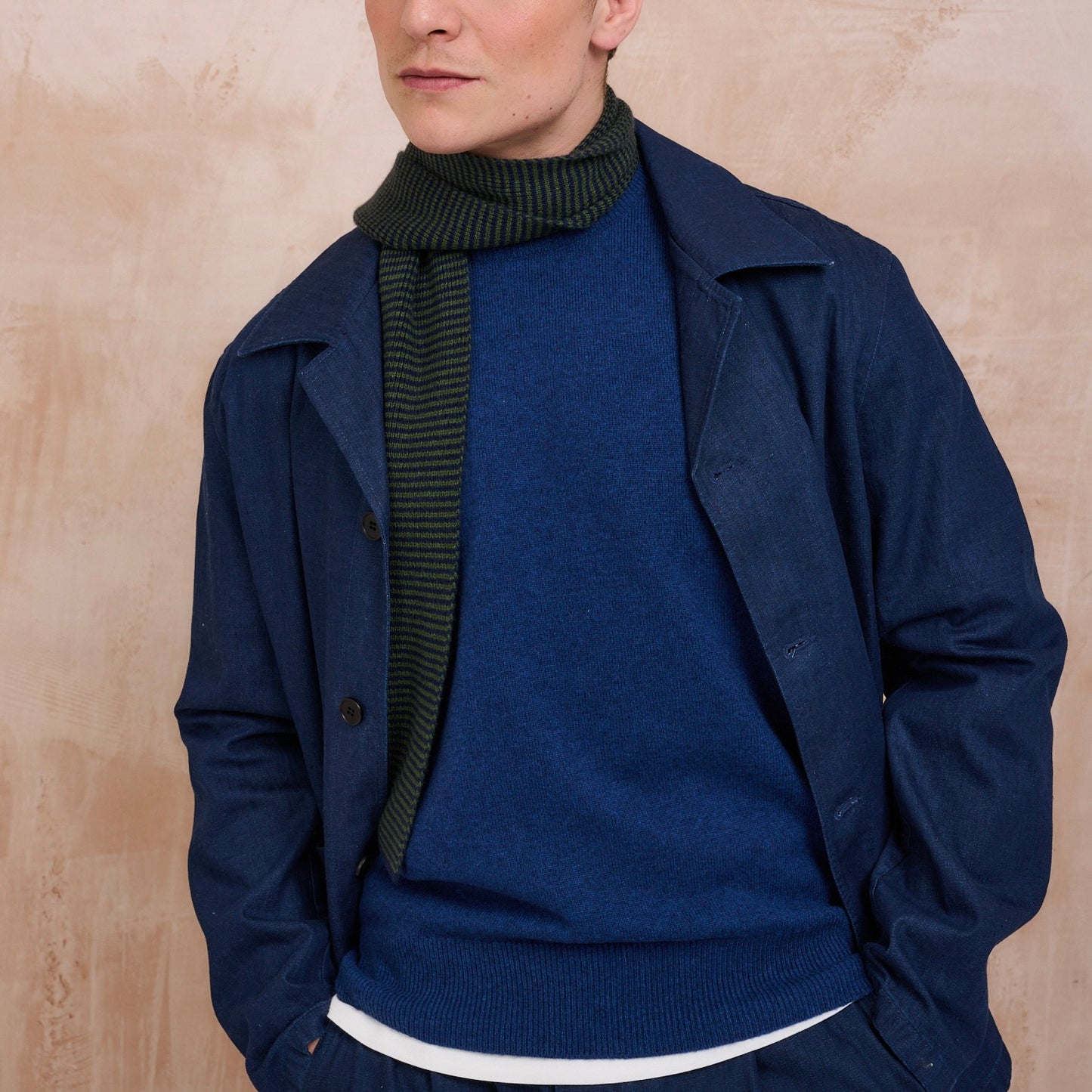 Luxury Classic 4 Ply Crew Neck Jumper - Coby Blue