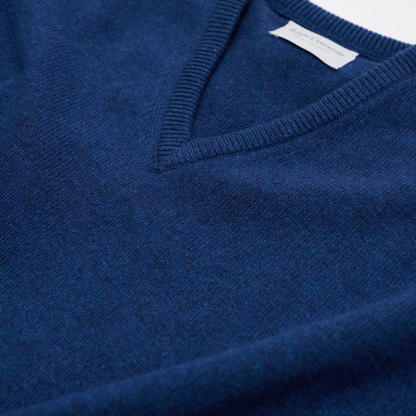 Luxury Classic 4 Ply V Neck Jumper - Coby Blue