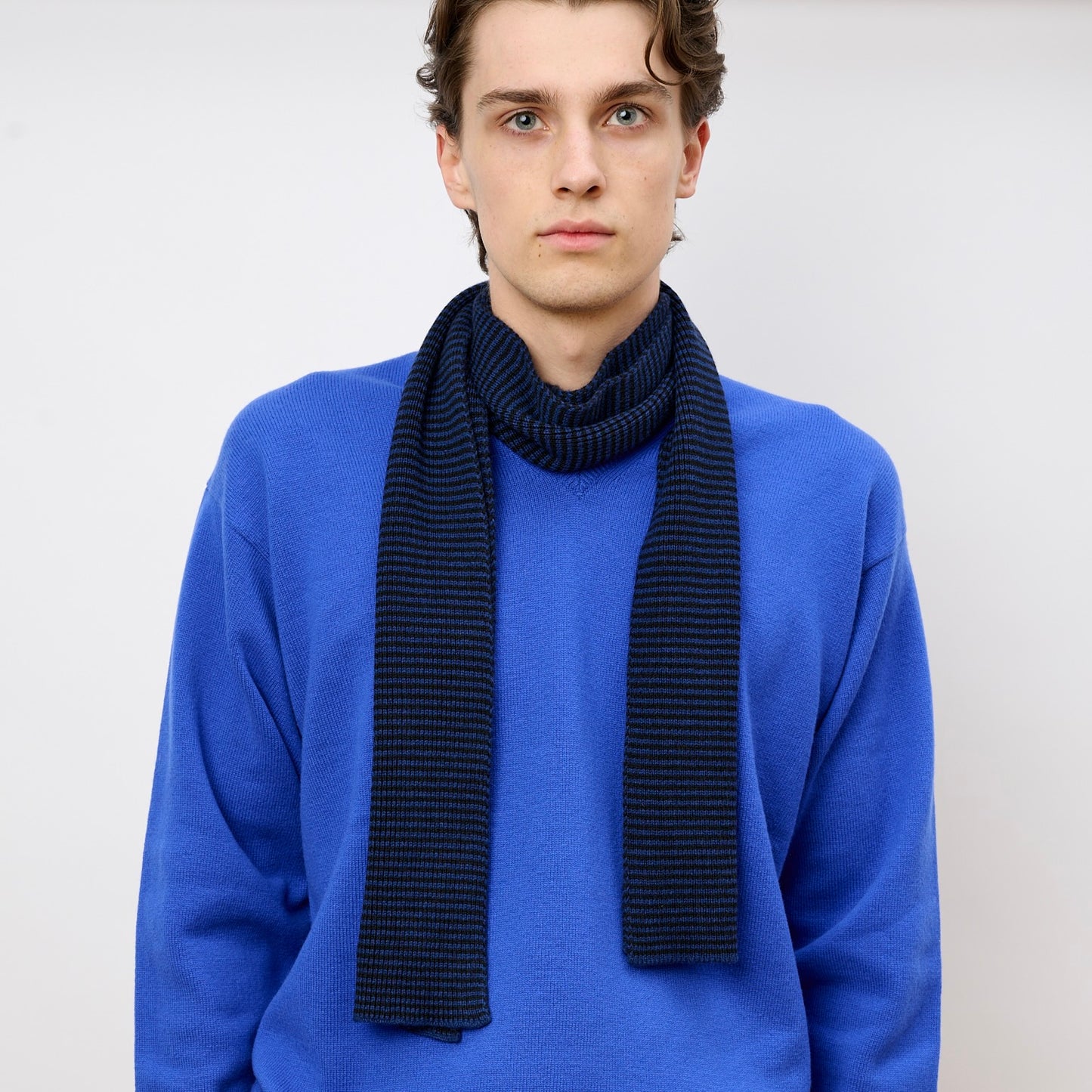 Navy Blue & Black - Cashmere Scarf