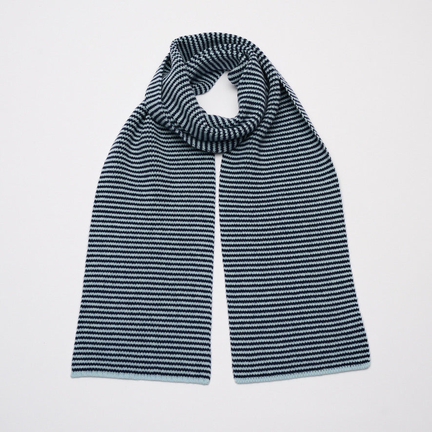 Ice Blue & Navy Limited Edition Cashmere Scarf