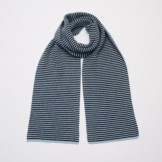 Ice Blue & Navy Limited Edition Cashmere Scarf